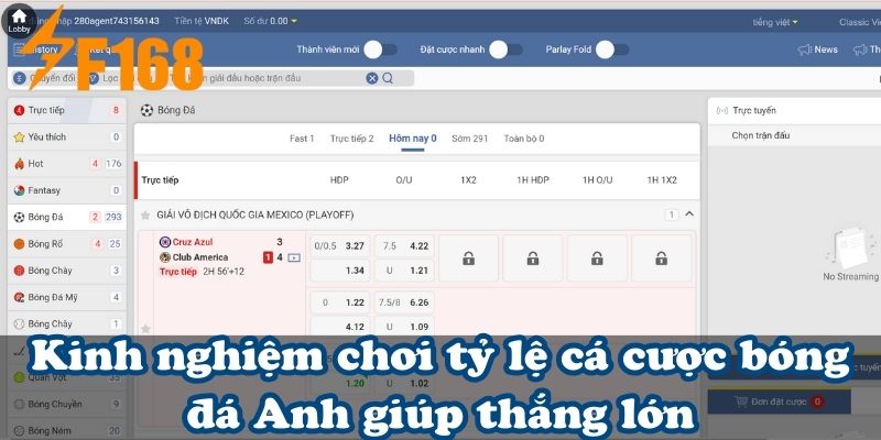 Kinh nghiệm chơi tỷ lệ cá cược bóng đá Anh giúp thắng lớn